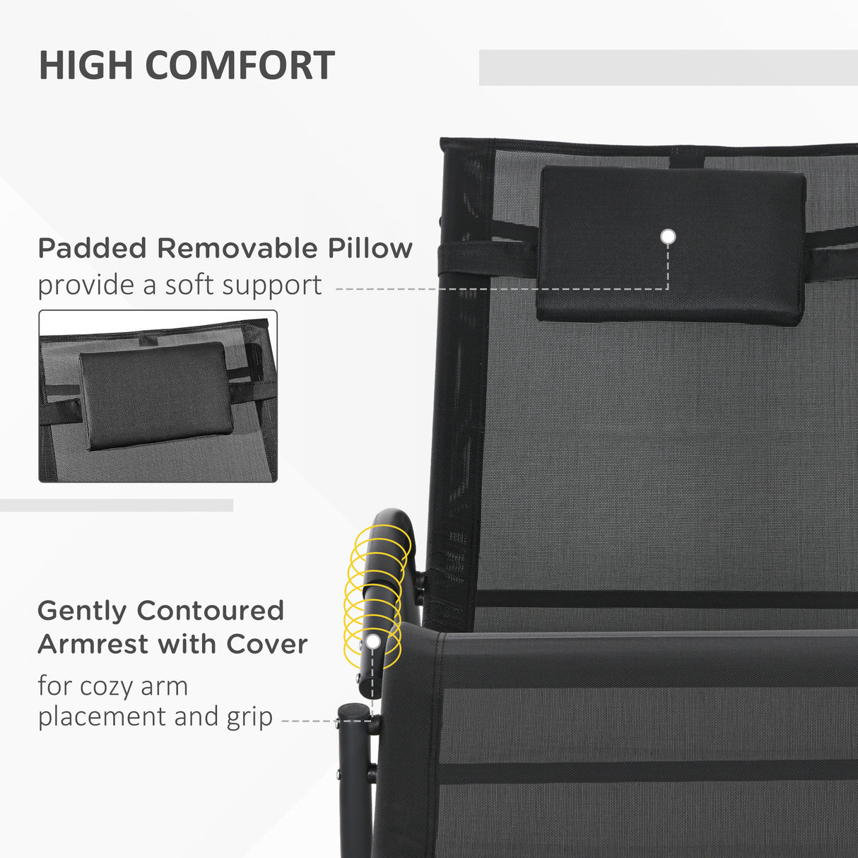 Steel Zero Gravity Rocking Garden Chair With Pillow - Velmora