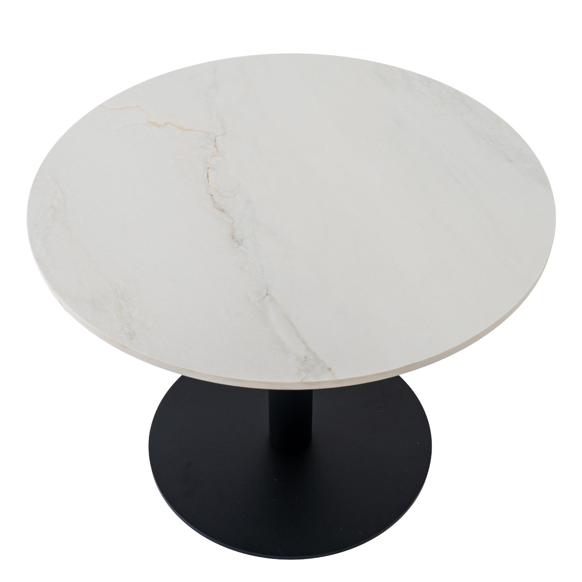 Stone Coffee Table 60cm Wide Round With Metal - Romanby