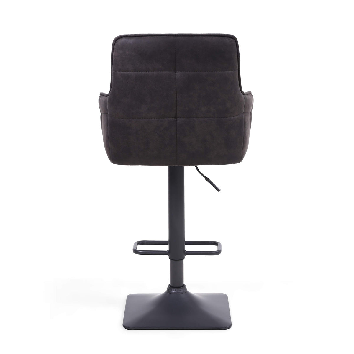 Suede Effect Fabric Bar Stools in Set Of 2 With Grey Metal Base - Orion