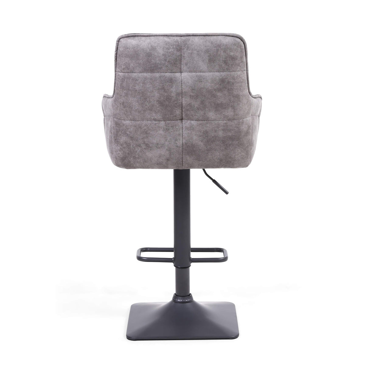 Suede Effect Fabric Bar Stools in Set Of 2 With Grey Metal Base - Orion