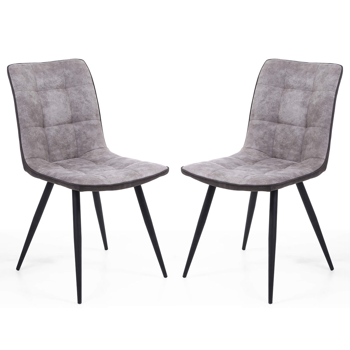 Suede Effect Fabric Dining Chairs in Set Of 2 - Rodeo