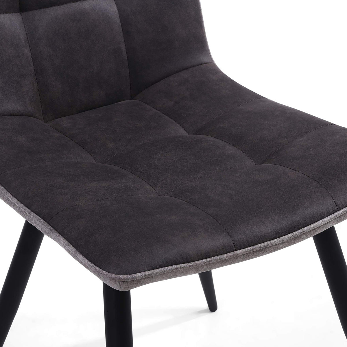 Suede Effect Fabric Dining Chairs in Set Of 2 - Rodeo