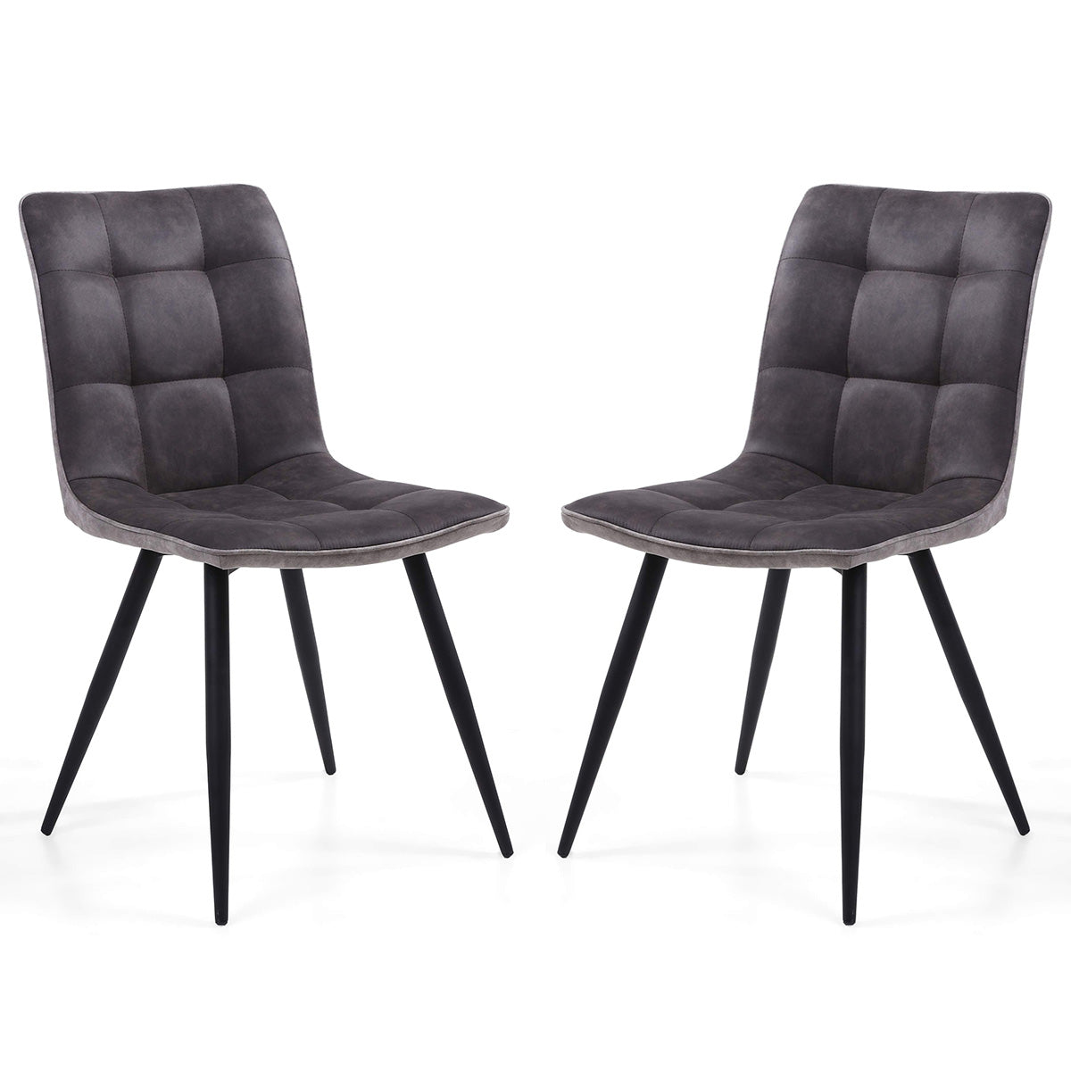 Suede Effect Fabric Dining Chairs in Set Of 2 - Rodeo