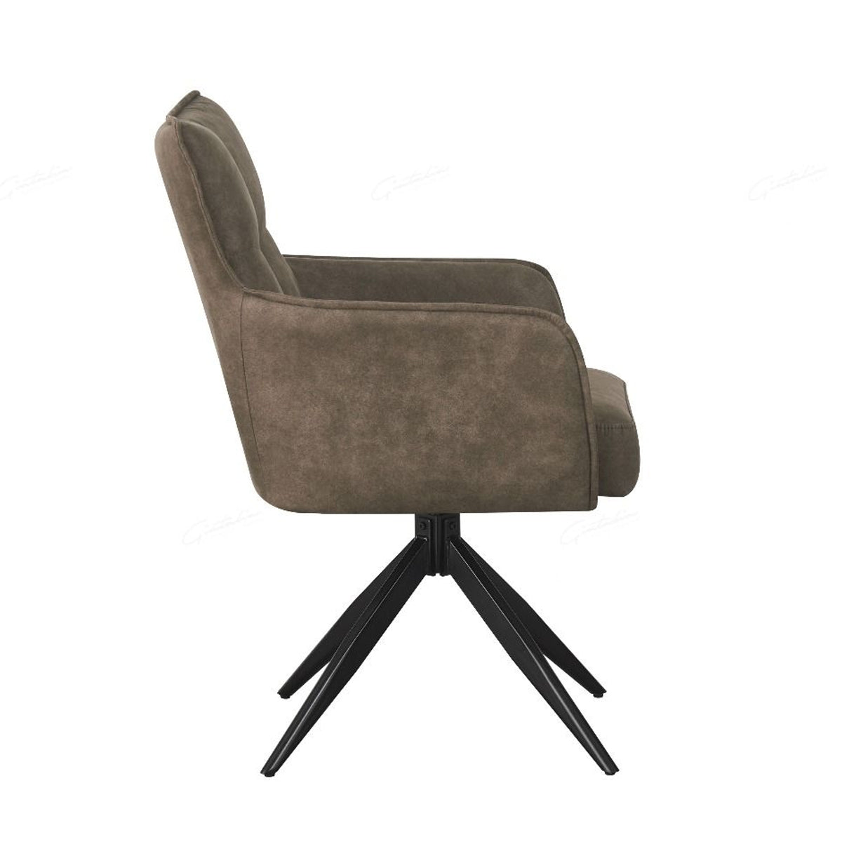 Suede Fabric Dining Chair With Swivel Function - Vianni