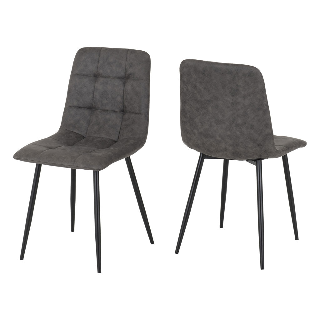 Suede Fabric Dining Chairs in Set Of 2 - Fenton