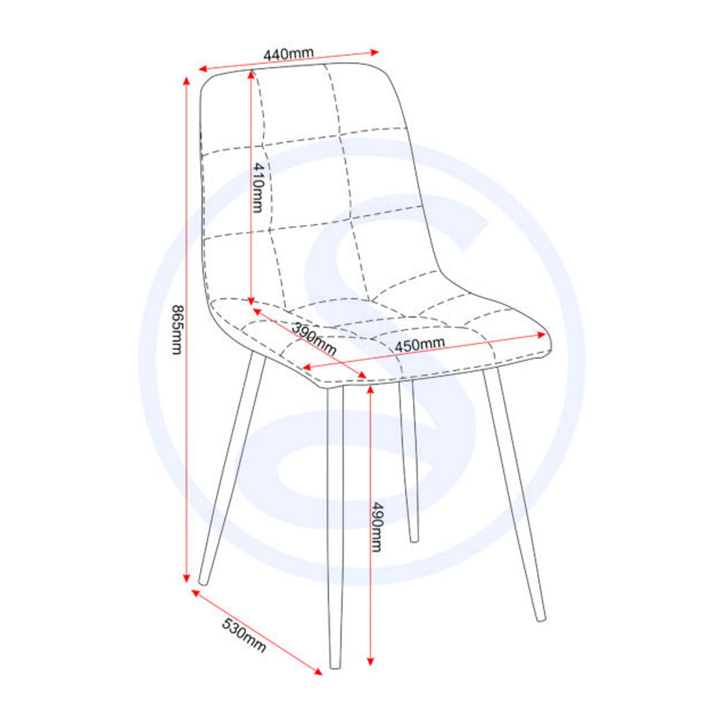 Suede Fabric Dining Chairs in Set Of 2 - Fenton