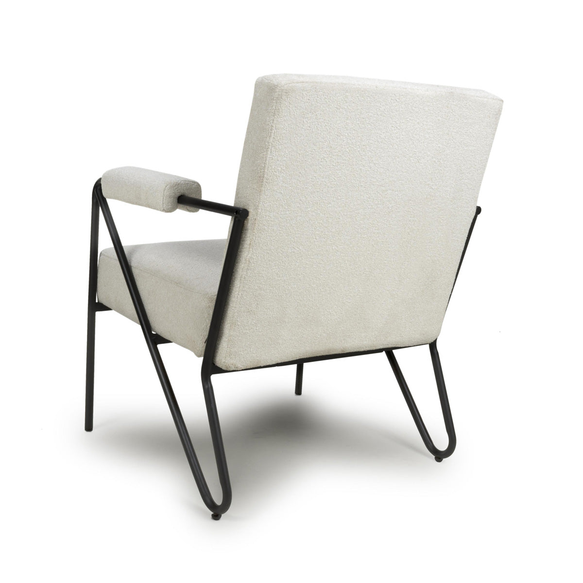 Tactile Speckled Fabric Armchair With Black Metal Frame - Oslo