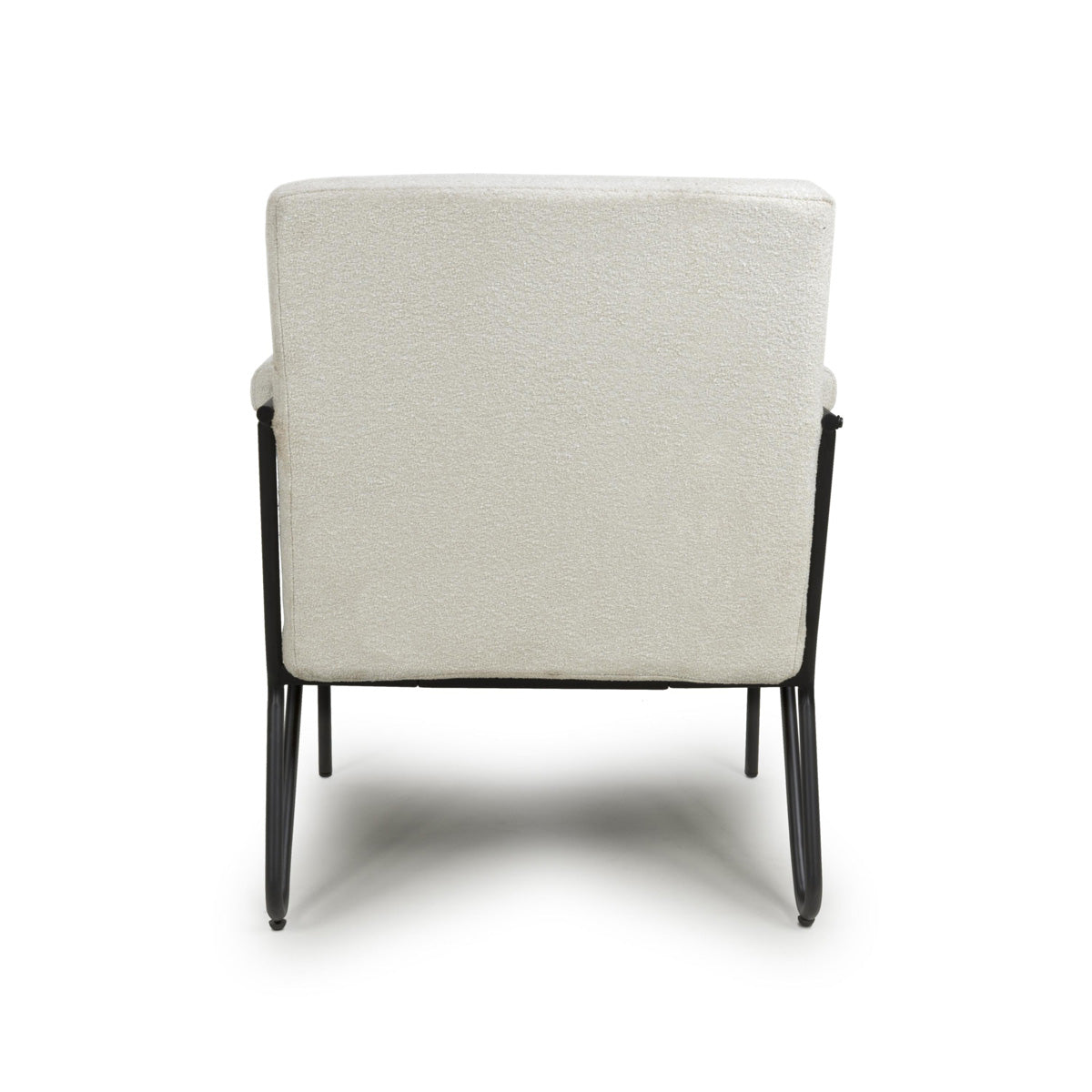 Tactile Speckled Fabric Armchair With Black Metal Frame - Oslo