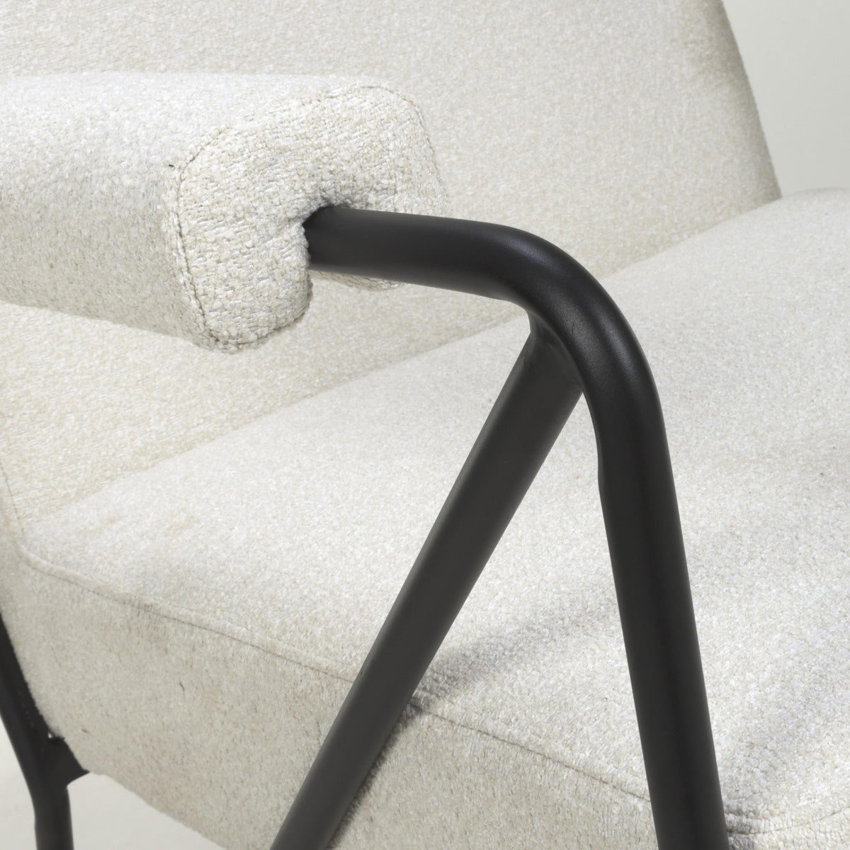 Tactile Speckled Fabric Armchair With Black Metal Frame - Oslo