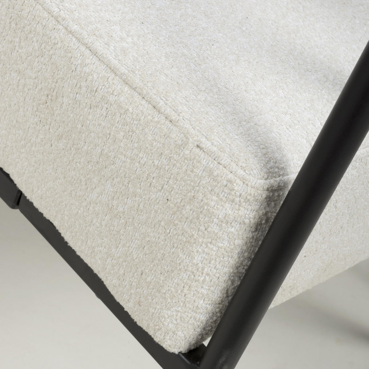 Tactile Speckled Fabric Armchair With Black Metal Frame - Oslo