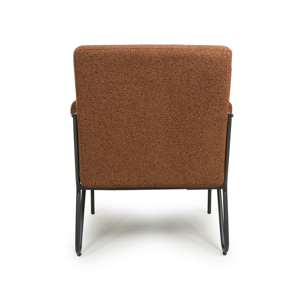 Tactile Speckled Fabric Armchair With Black Metal Frame - Oslo