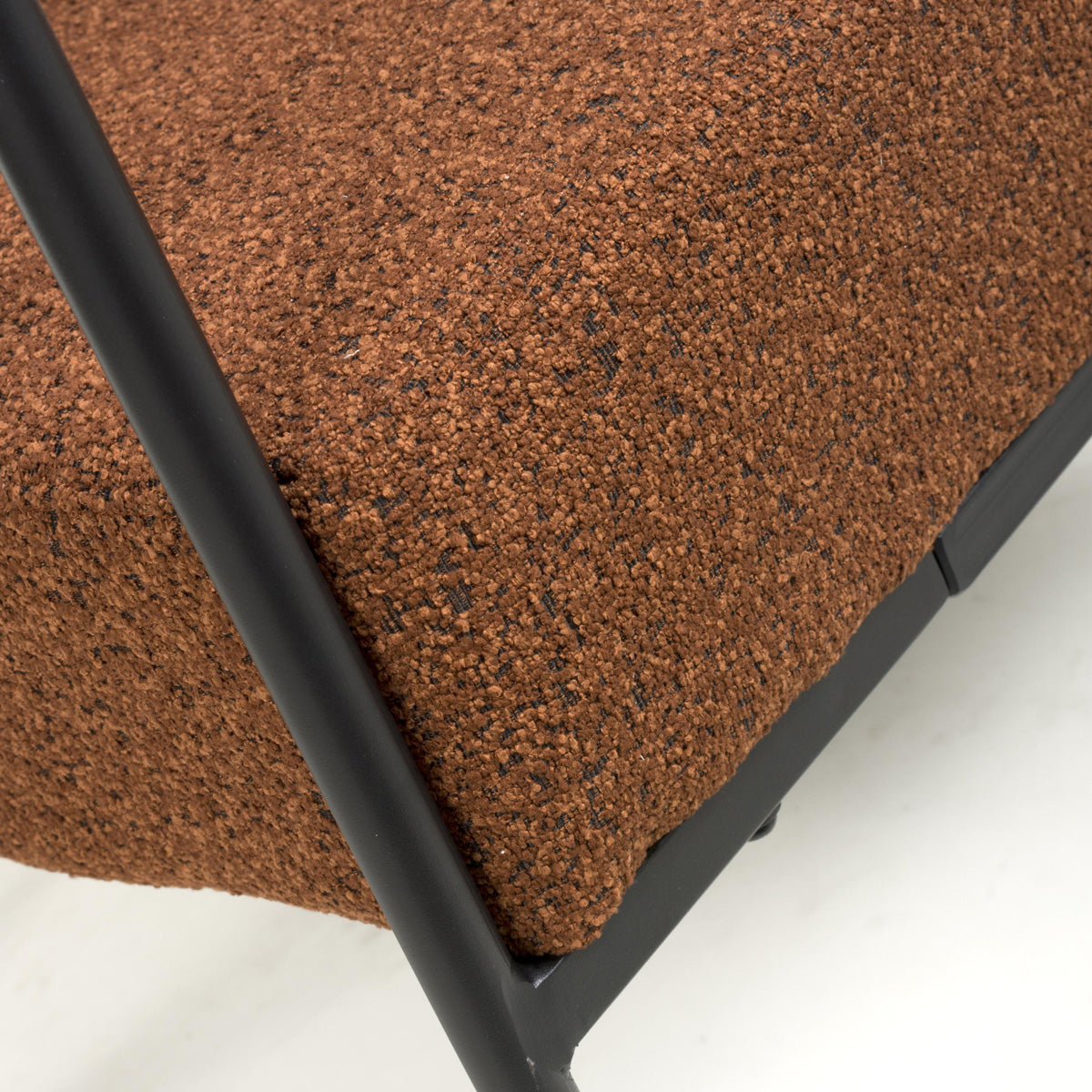 Tactile Speckled Fabric Armchair With Black Metal Frame - Oslo