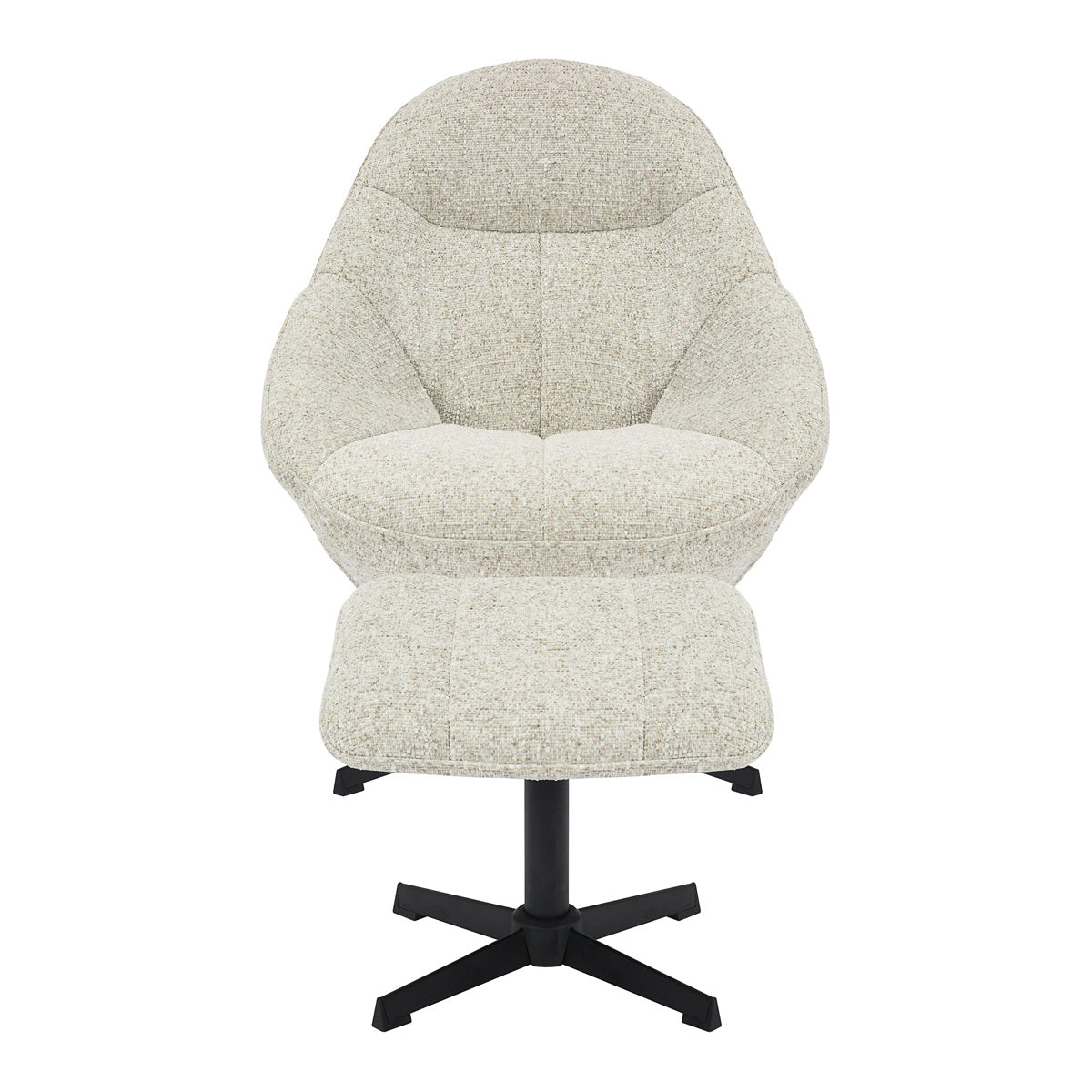 Tactile Textured Fabric Lounge Chair With Footstool - Serene