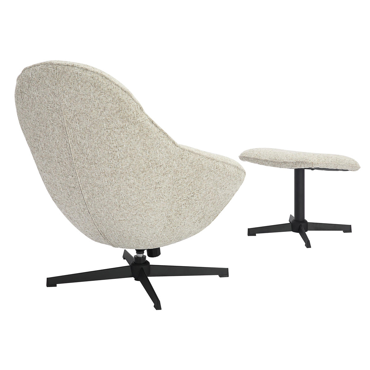 Tactile Textured Fabric Lounge Chair With Footstool - Serene