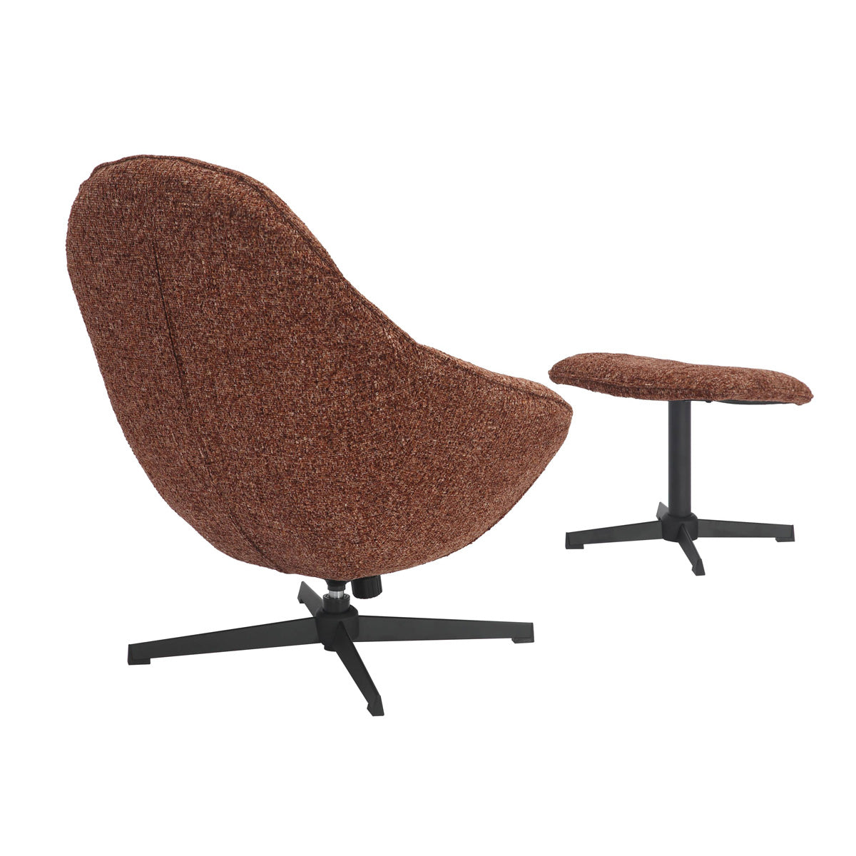 Tactile Textured Fabric Lounge Chair With Footstool - Serene