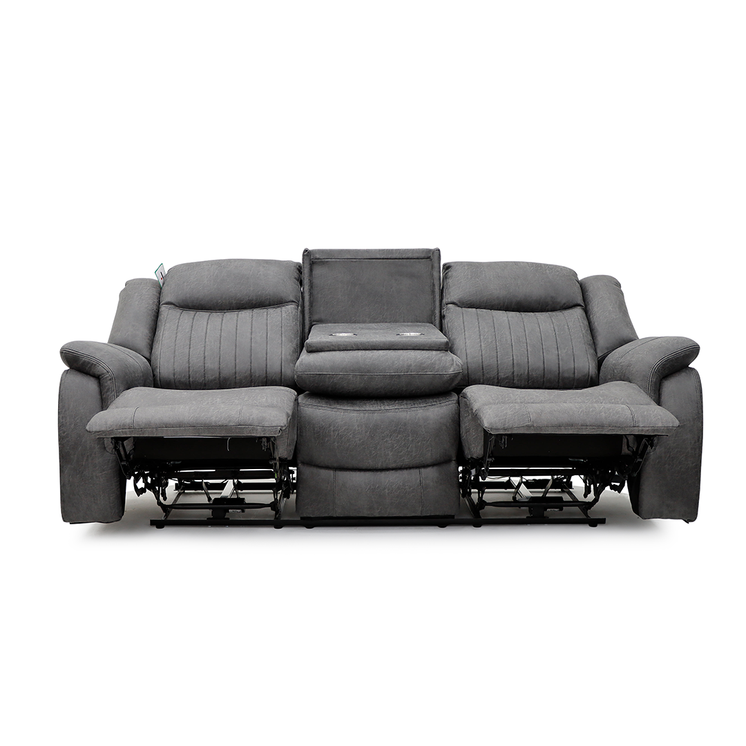 Tech Fabric Electric 3 Seater Sofa Electric Recliner - Leon