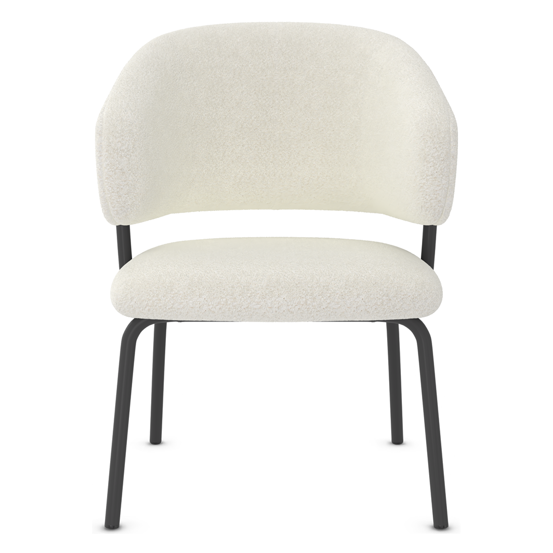 Teddy Fabric Dining Chair With Black Metal Legs - Oakwell