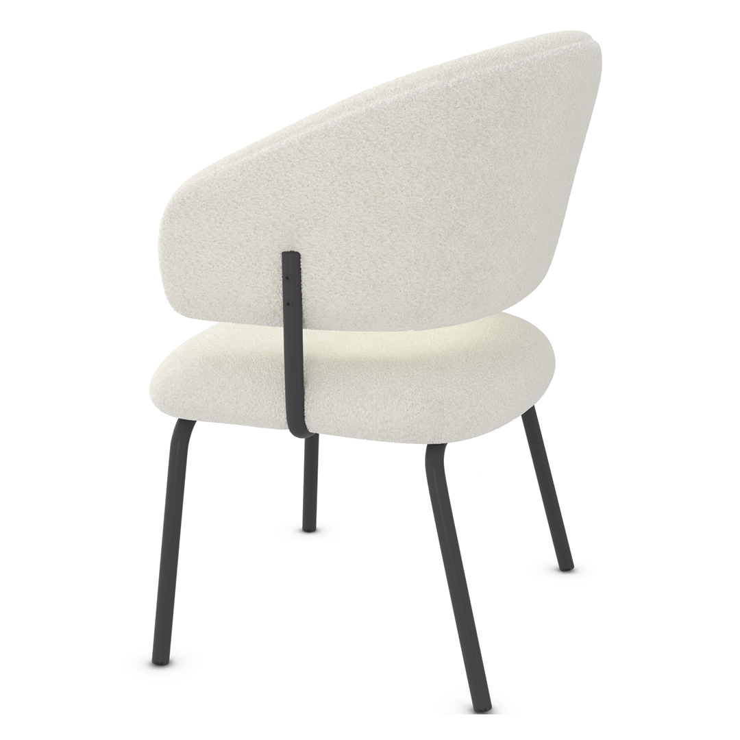 Teddy Fabric Dining Chair With Black Metal Legs - Oakwell