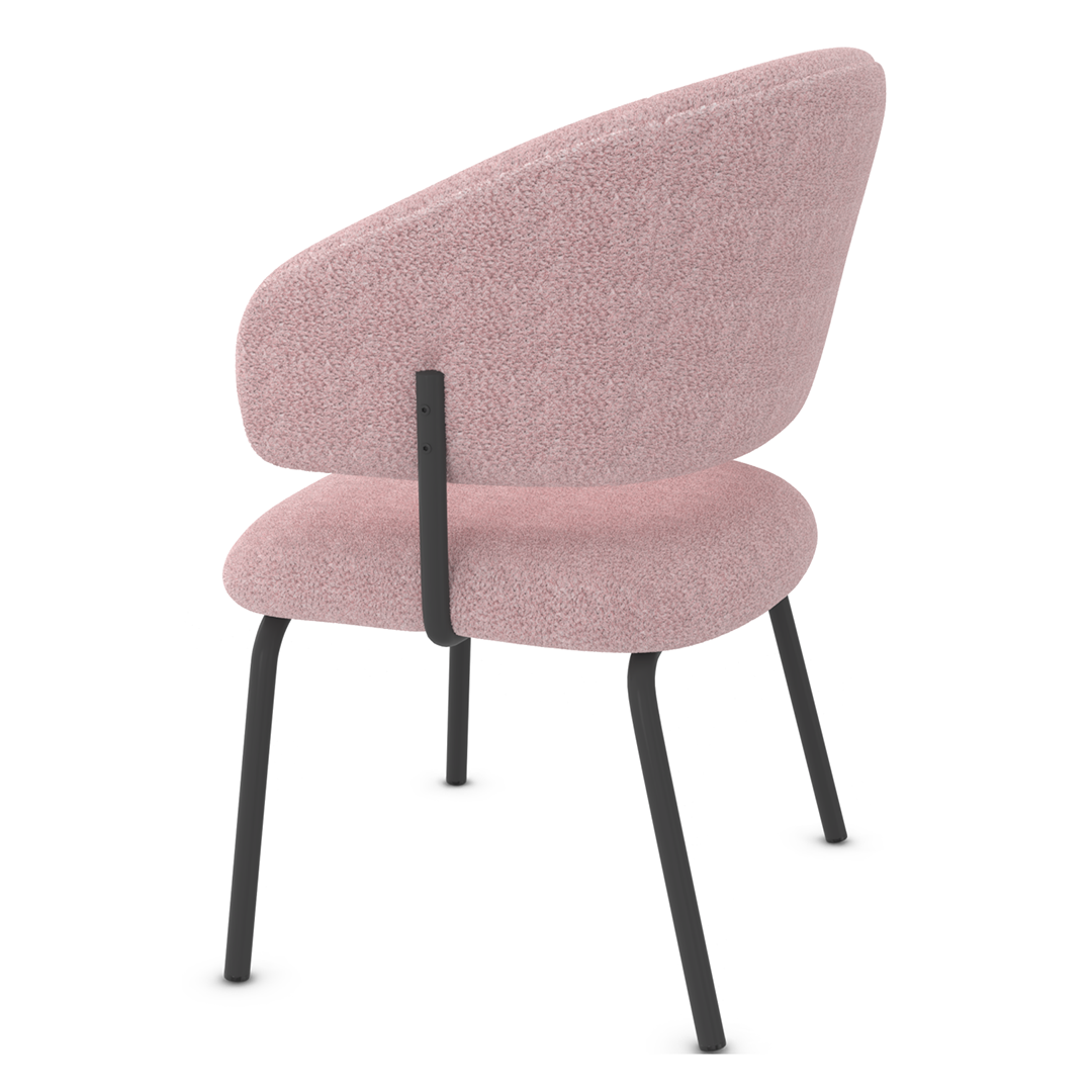Teddy Fabric Dining Chair With Black Metal Legs - Oakwell