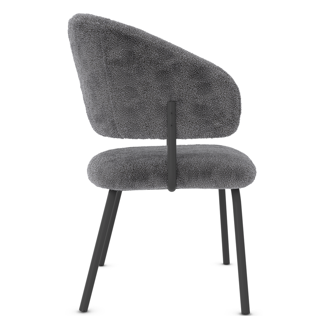 Teddy Fabric Dining Chair With Black Metal Legs - Oakwell