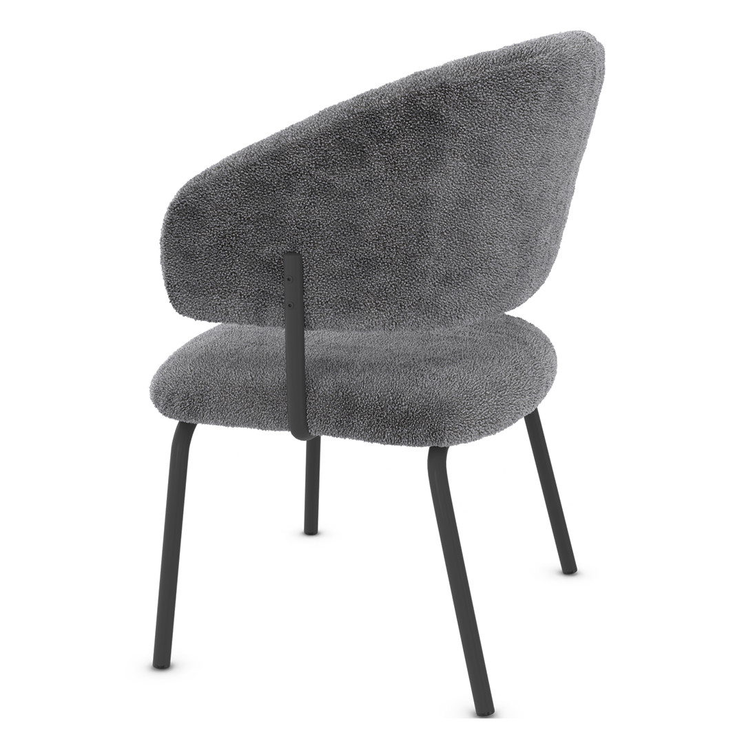 Teddy Fabric Dining Chair With Black Metal Legs - Oakwell