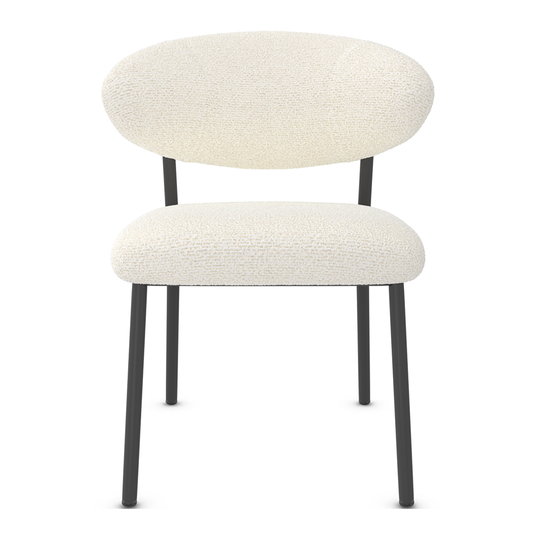 Teddy Fabric Dining Chair With Black Metal Legs - Shrewsbury