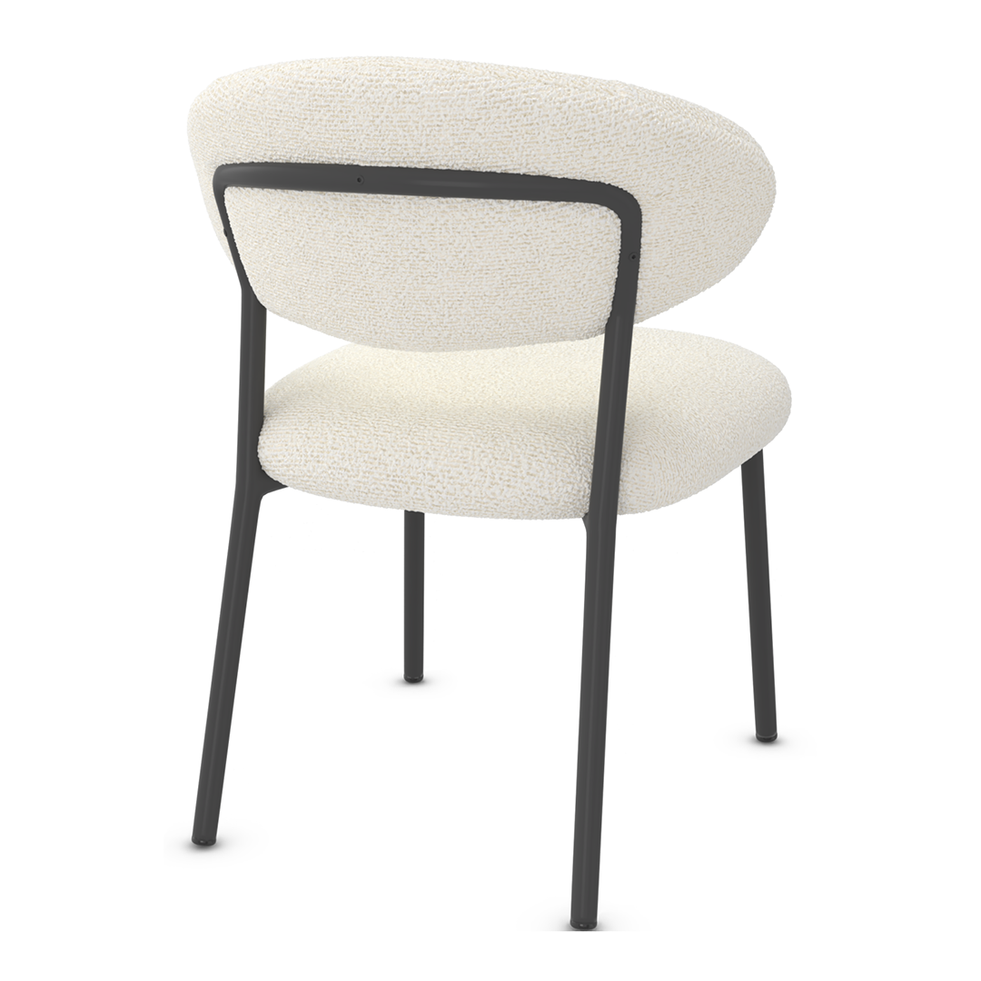 Teddy Fabric Dining Chair With Black Metal Legs - Shrewsbury