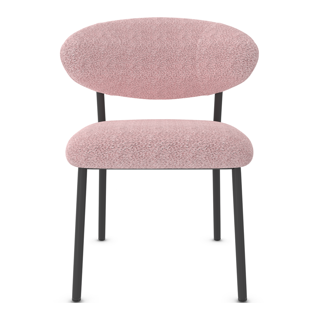 Teddy Fabric Dining Chair With Black Metal Legs - Shrewsbury
