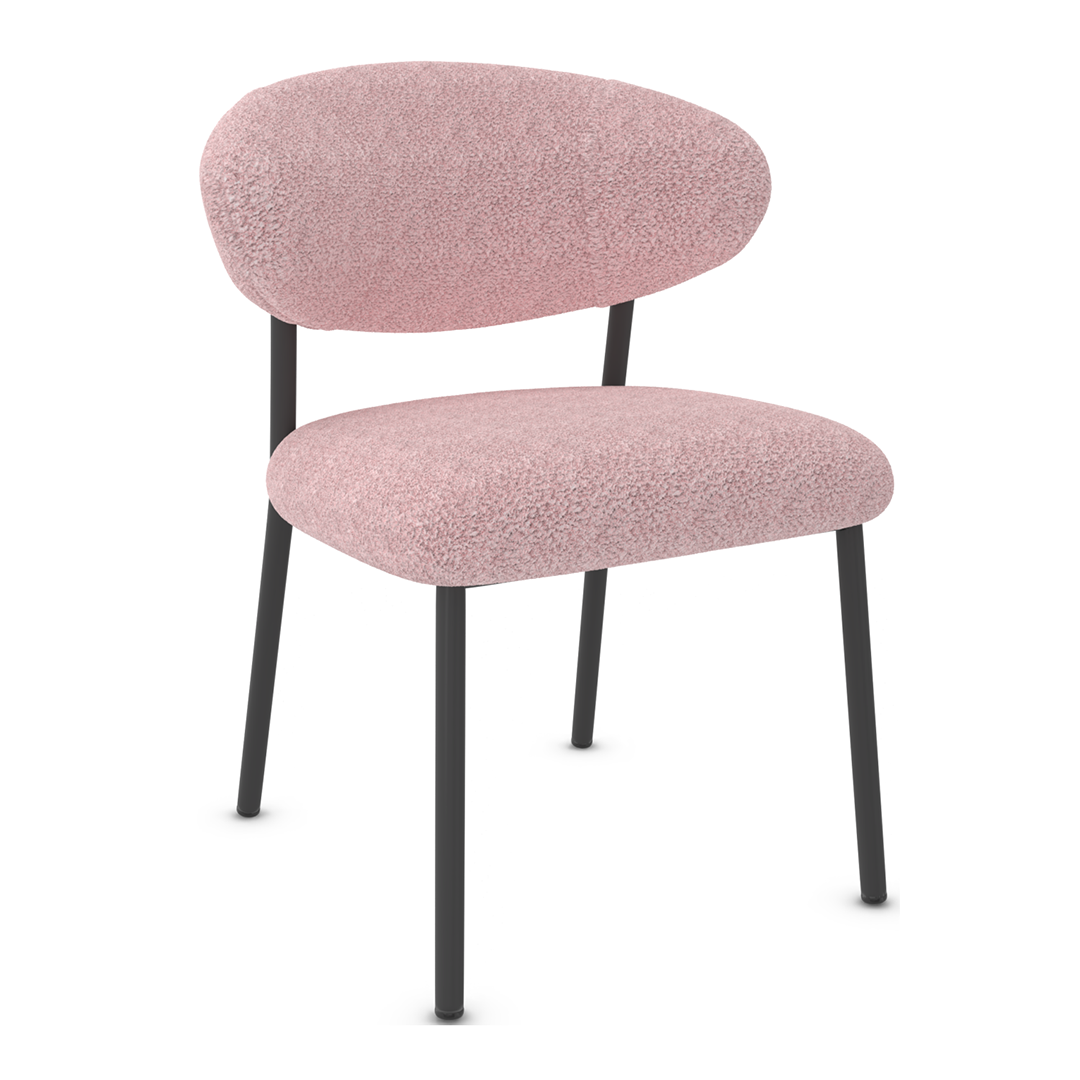Teddy Fabric Dining Chair With Black Metal Legs - Shrewsbury