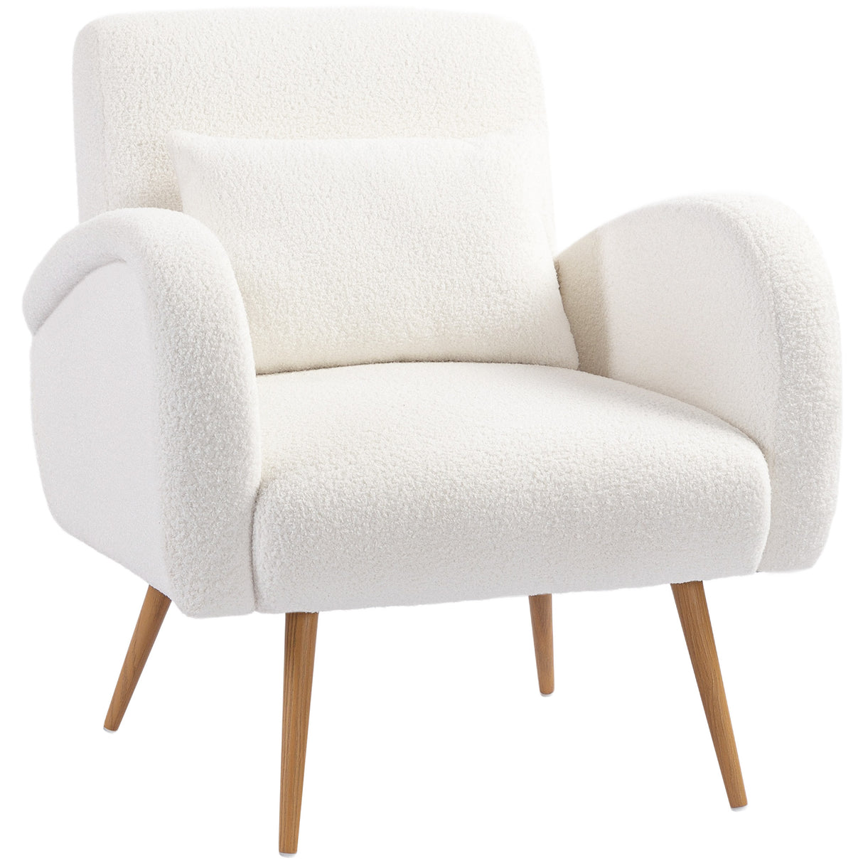 Teddy Fleece Fabric Accent Chair 77cm Wide - Velmora