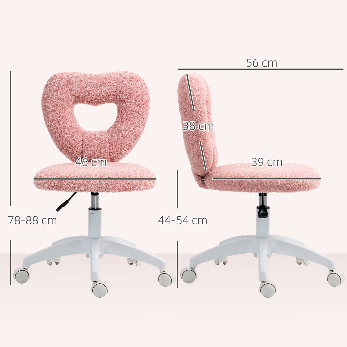 Teddy Fleece Fabric Home And Office Chair 46cm Wide - Velmora