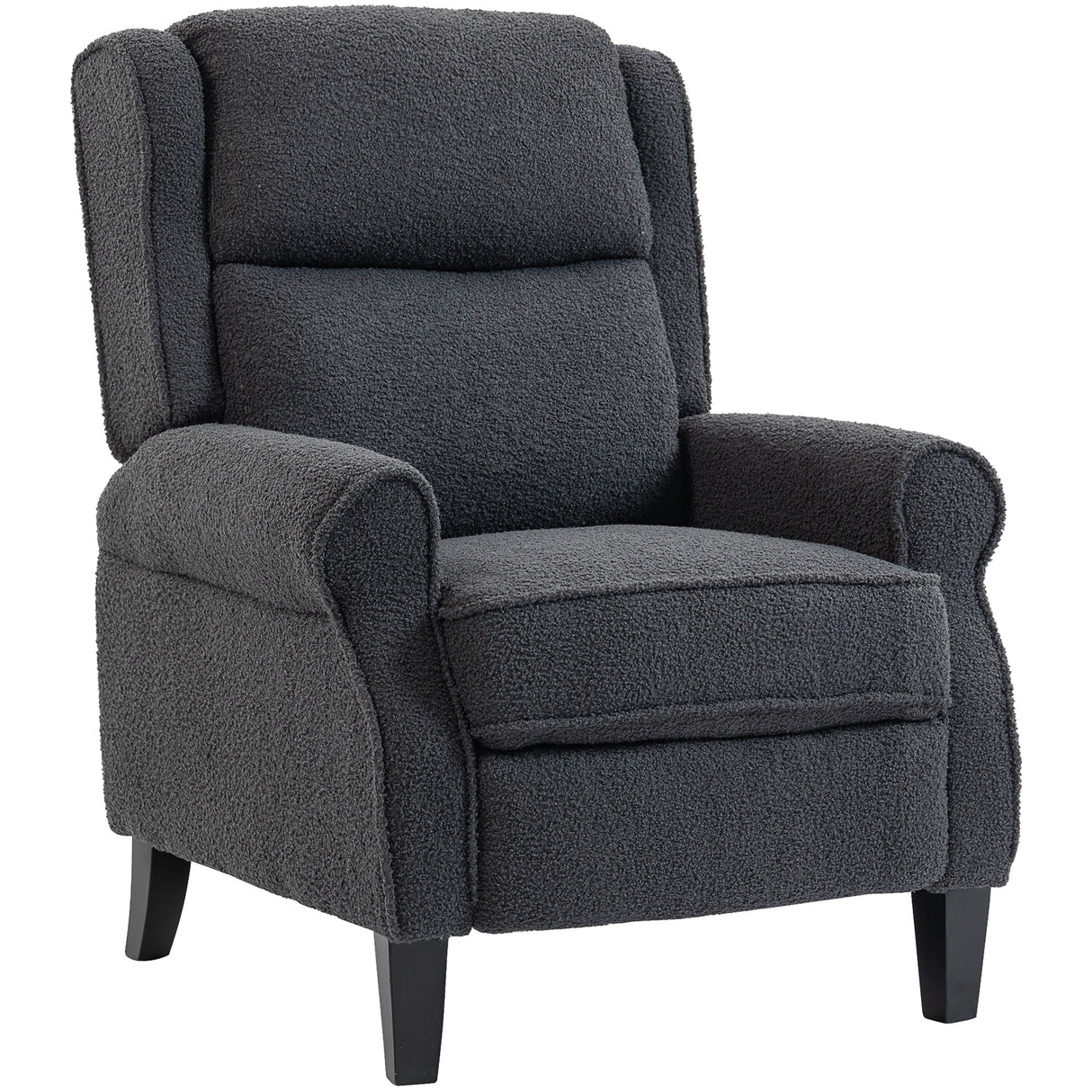 Teddy Fleece Fabric Recliner 74cm Wide With Footrest - Velmora