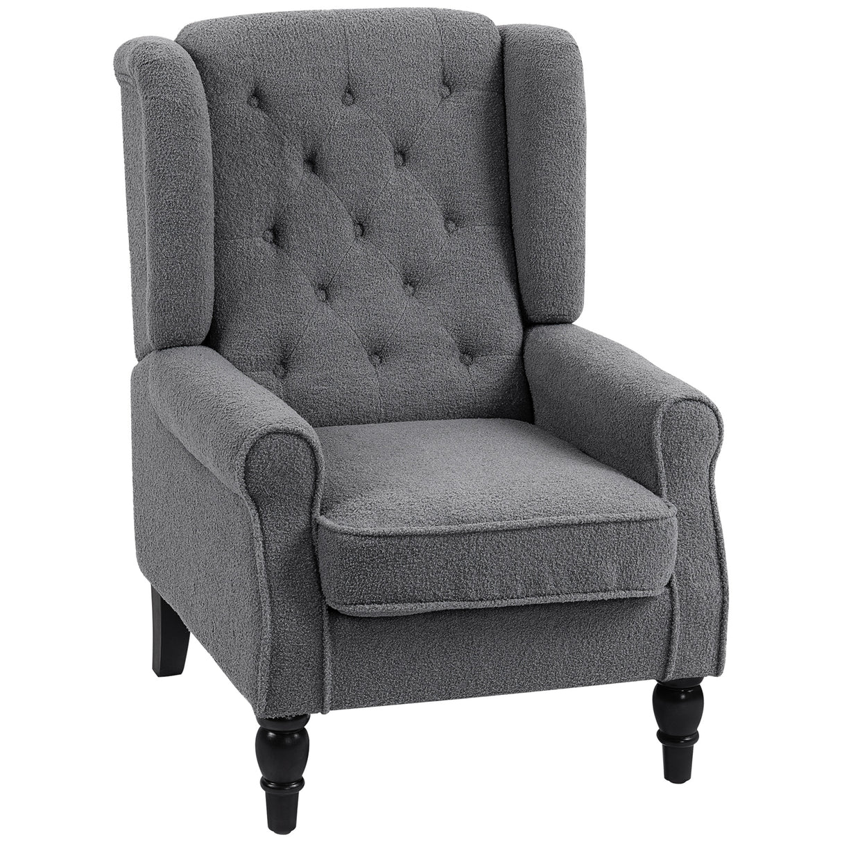 Teddy Fleece Fabric Wingback Occasional Chair 74cm Wide - Velmora