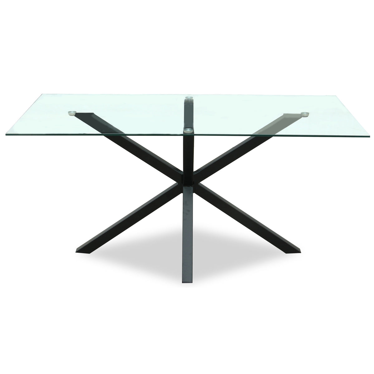 Tempered Glass Dining Table 160cm Wide for 6 People - Monza
