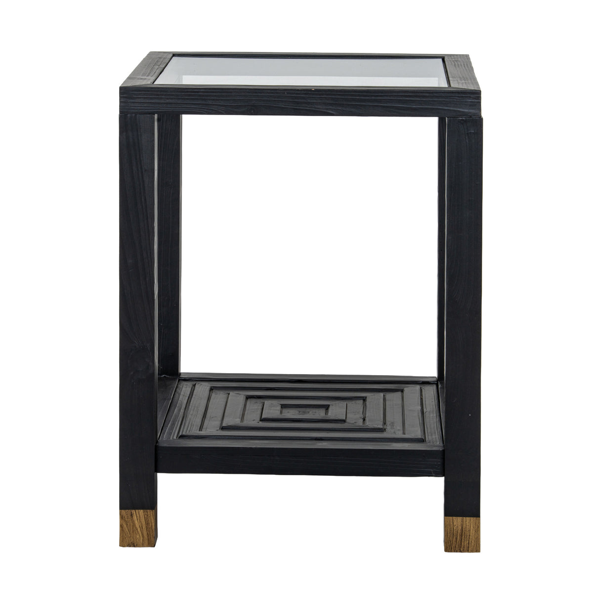 Tempered Glass Side Table 50cm Wide Square - Monza