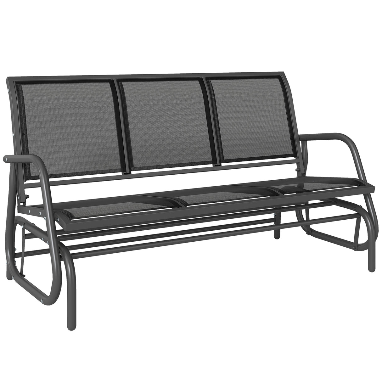 Texteline Fabric 3 Seater Glider Rocking Garden Bench for 3 People - Velmora