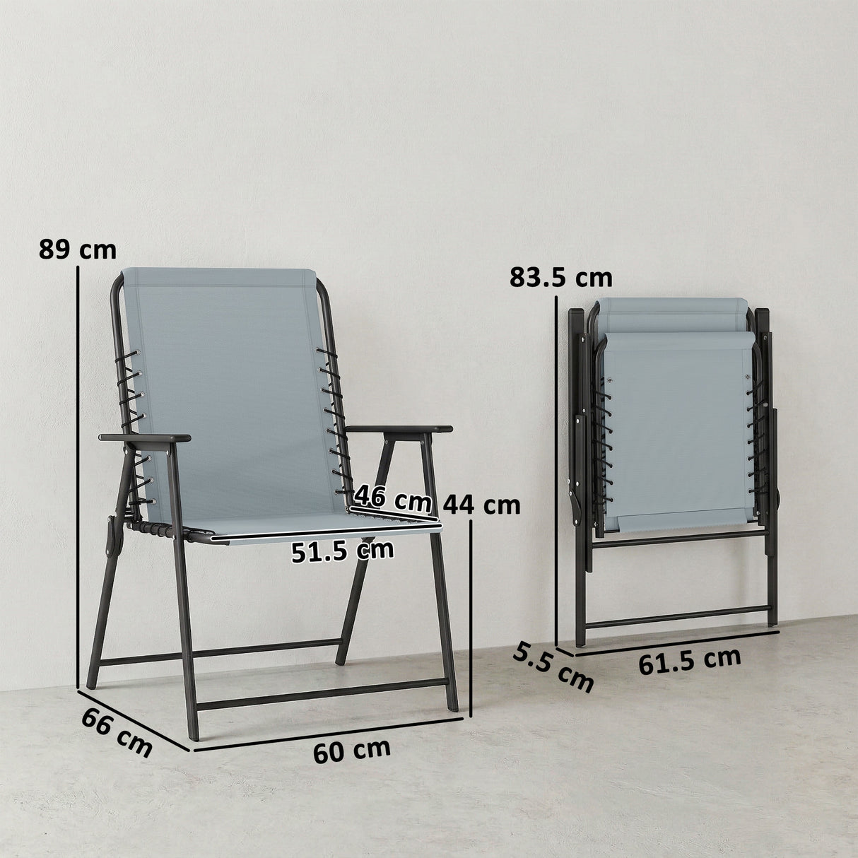 Texteline Fabric Folding Garden Chairs in Set of 4 - Velmora