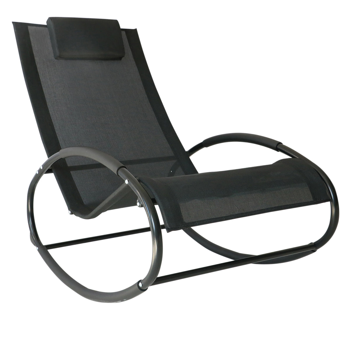 Texteline Fabric Garden Relaxer Rocking Chair With Pillow - Velmora