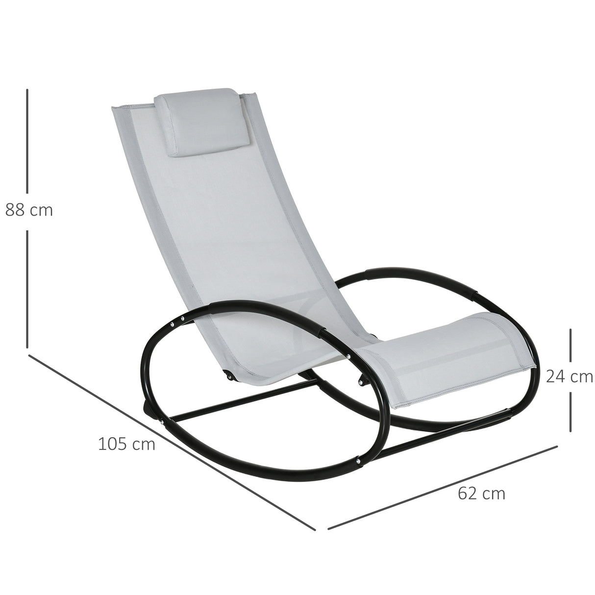 Texteline Fabric Garden Relaxer Rocking Chair With Pillow - Velmora