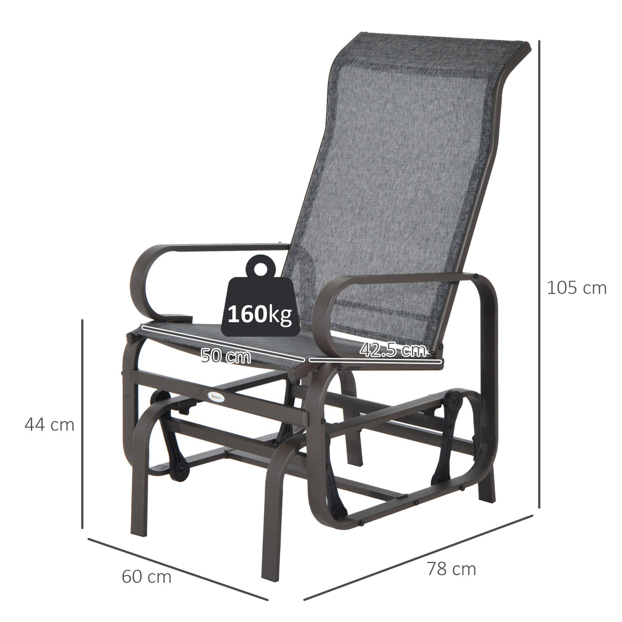 Texteline Fabric Gliding Rocking Chair - Velmora