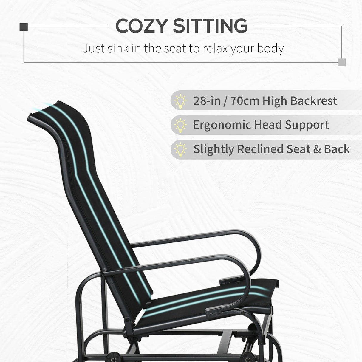 Texteline Fabric Gliding Rocking Chair - Velmora