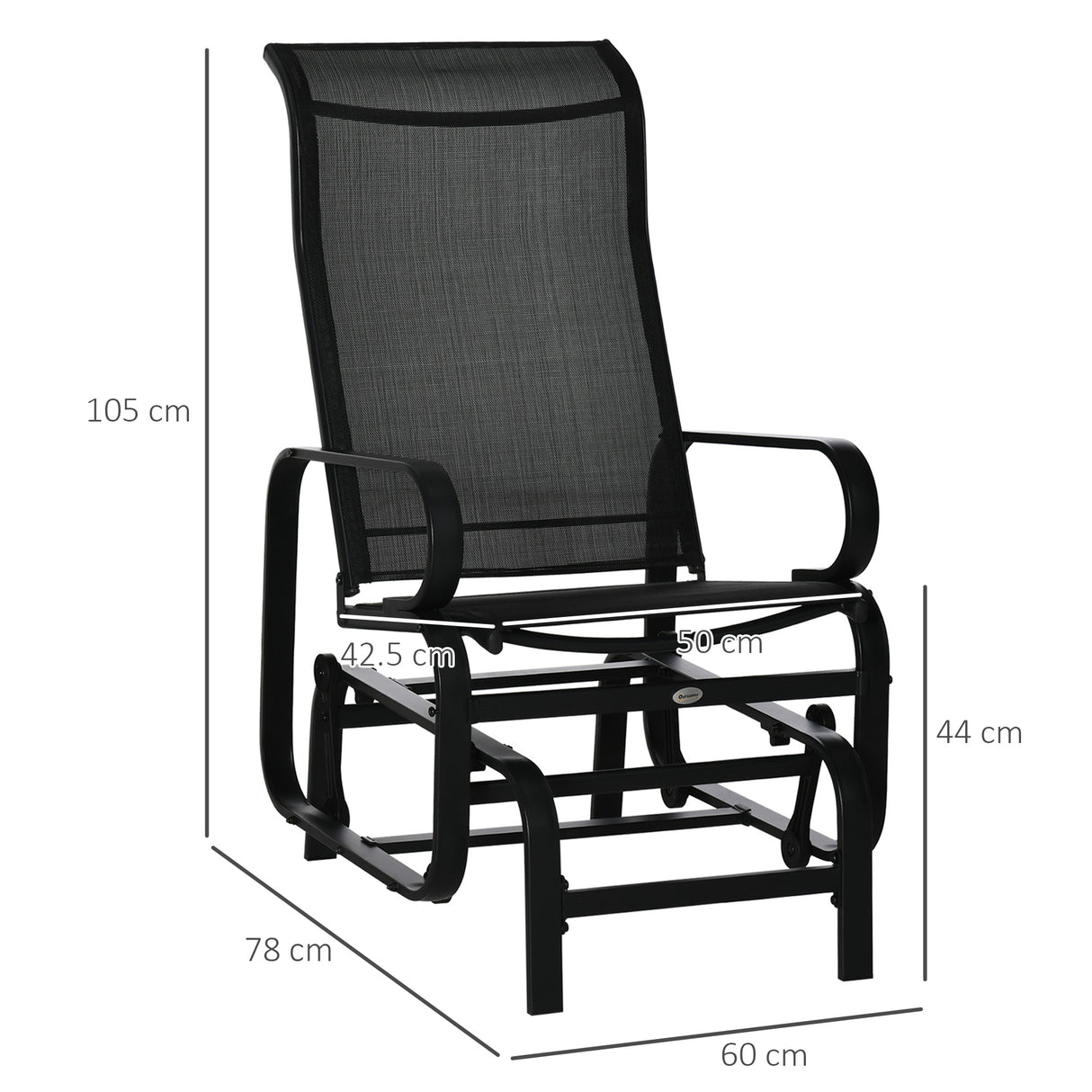 Texteline Fabric Gliding Rocking Chair - Velmora