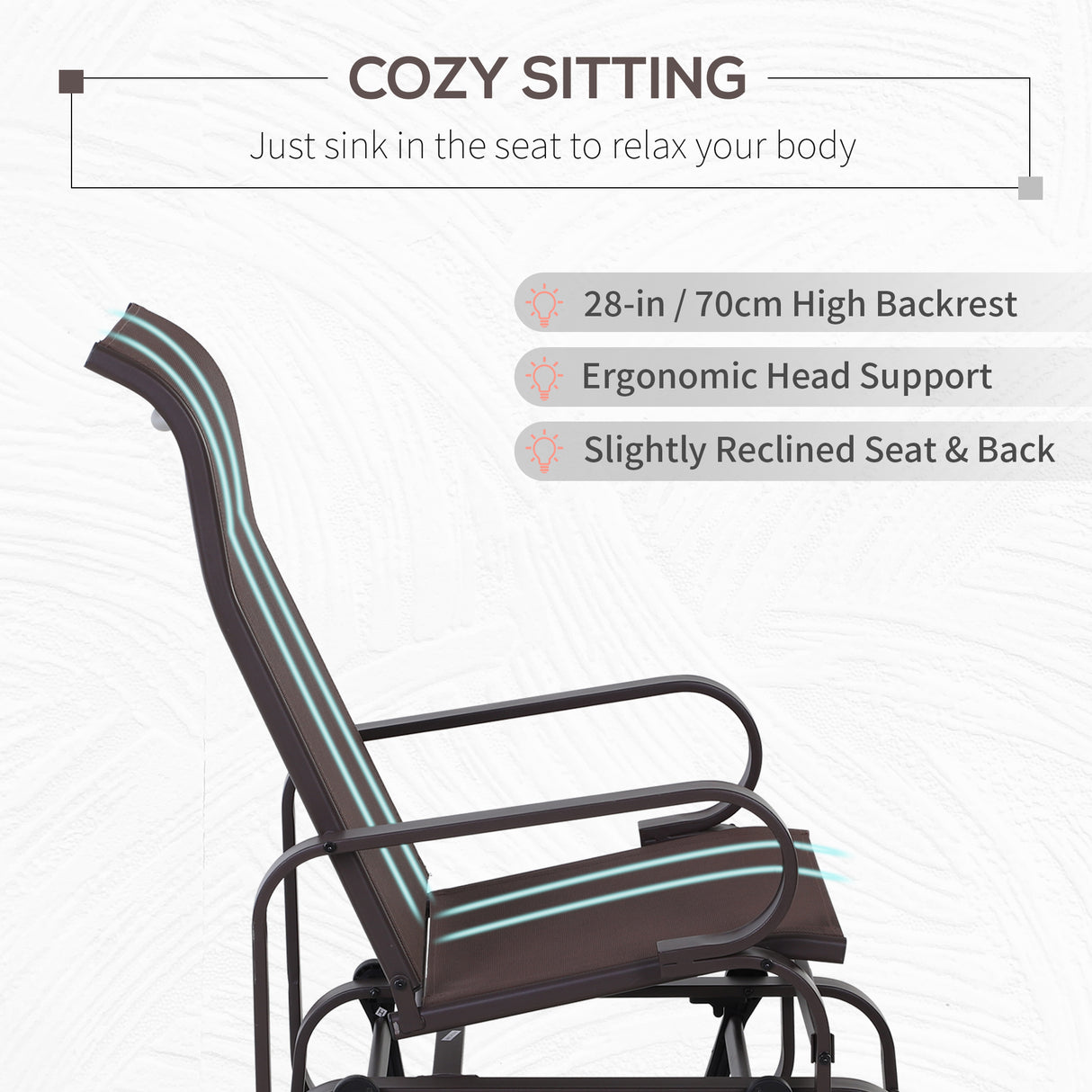 Texteline Fabric Gliding Rocking Chair - Velmora