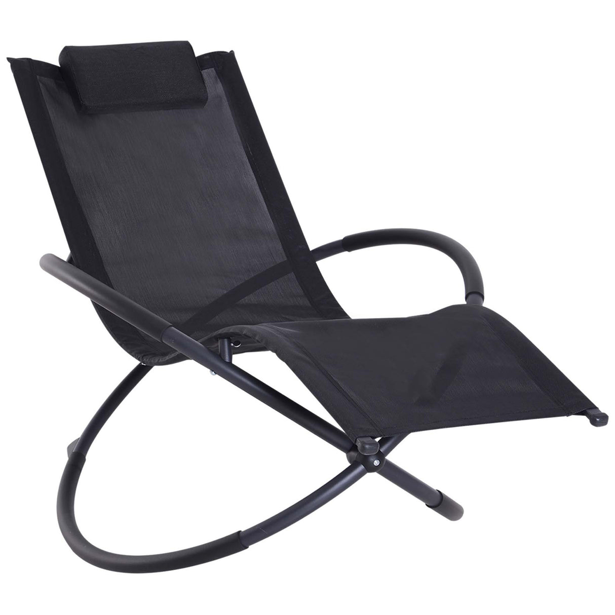 Texteline Fabric Outdoor Orbital Lounger Zero Gravity Foldable Rocking Chair - Velmora