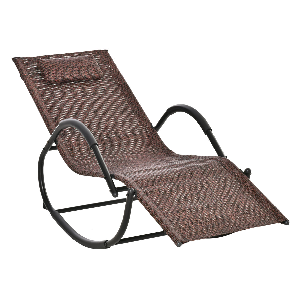 Texteline Fabric Zero Gravity Rocking Lounge Chair With Rattan Effect - Velmora