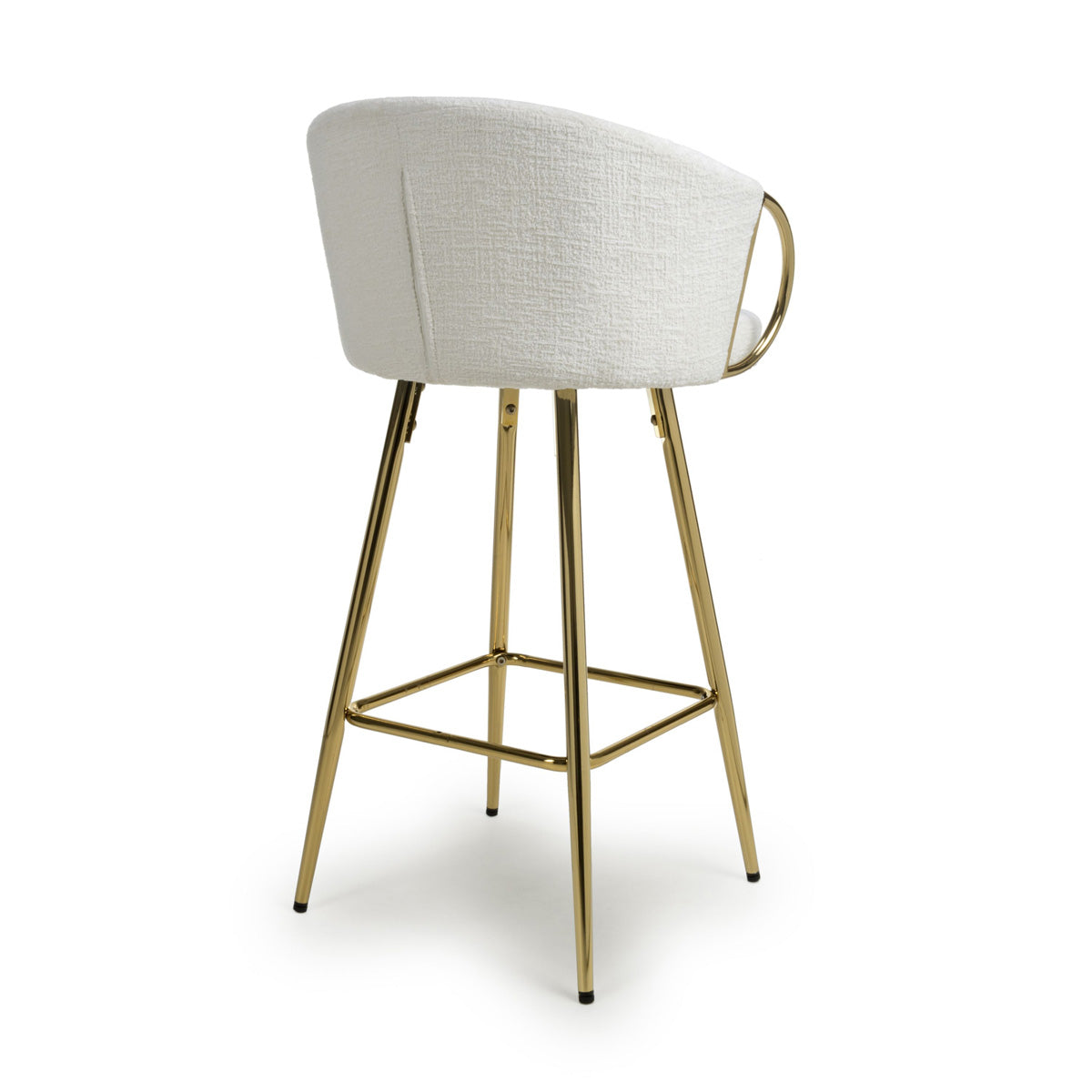 Textured Effect Fabric Bar Stool With Gold Chrome Metal frame - Volero