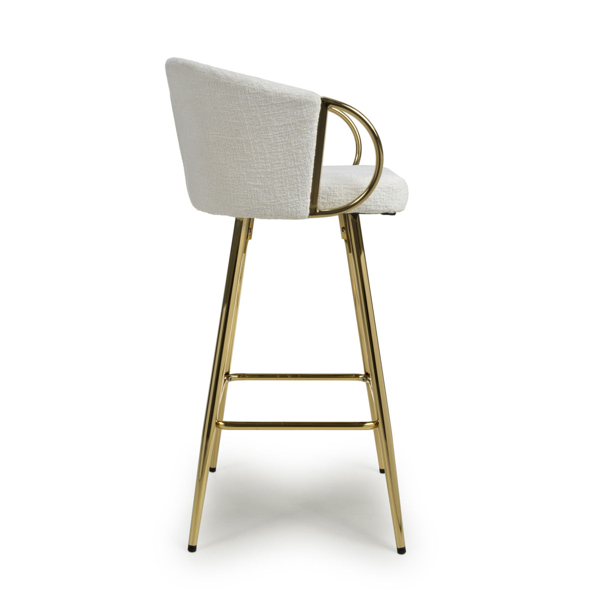 Textured Effect Fabric Bar Stool With Gold Chrome Metal frame - Volero