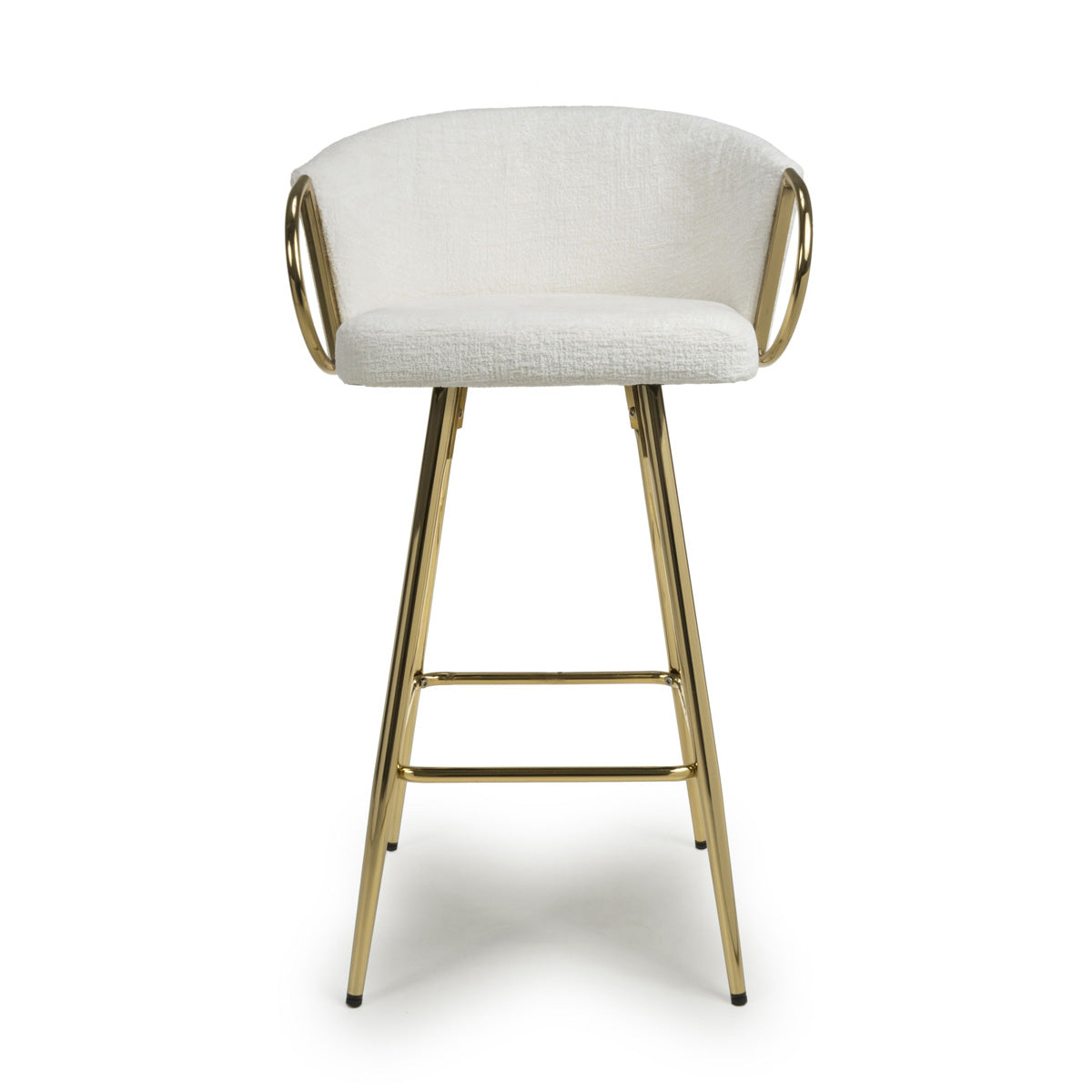 Textured Effect Fabric Bar Stool With Gold Chrome Metal frame - Volero