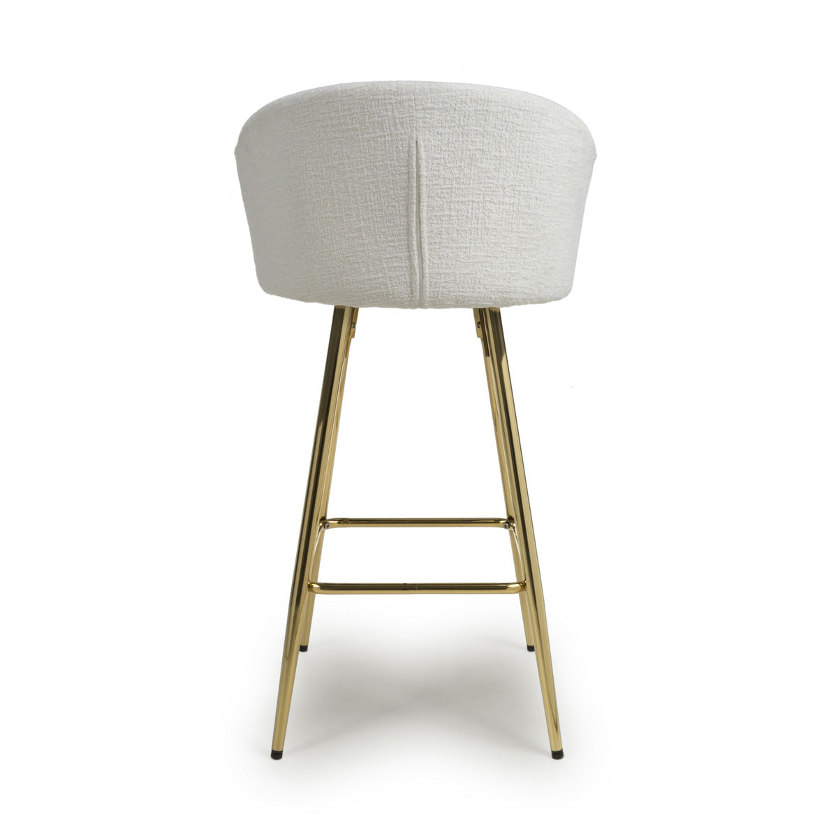 Textured Effect Fabric Bar Stool With Gold Chrome Metal frame - Volero