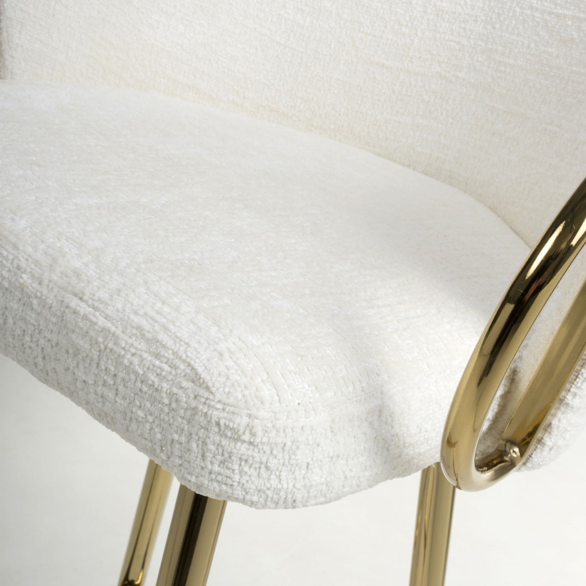 Textured Effect Fabric Bar Stool With Gold Chrome Metal frame - Volero